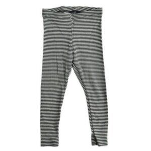 Tea Collection | Dark Gray & White Striped Leggings Size 12-18 Months